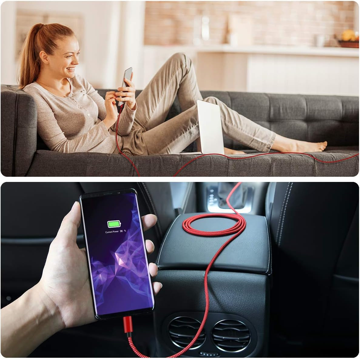 USB Type C Charger Cable 1Pack 3.3FT,4 in 1 Charger Cable
