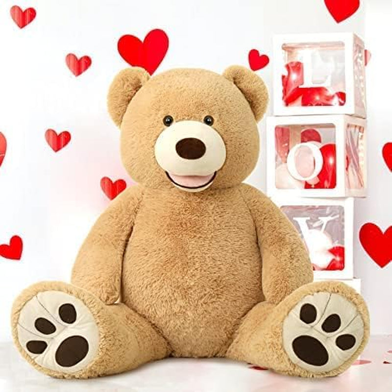 Big Plush Giant Teddy Bear Premium Soft Stuffed Animals, Large Big Teddy Bear 5 Feet Brown, Cuddly Plush Toy for Girlfriends, Kids, 51In
