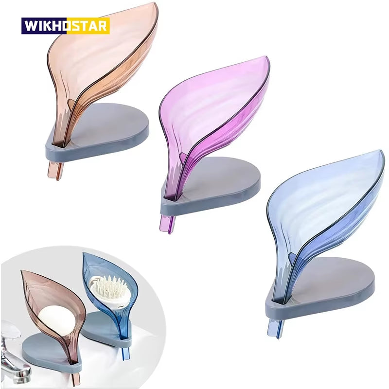 Bathroom Soap Holder Leaf Shape Soap Dish Bathroom Storage Rack Creative Dish Storage Plate Tray Soap Box