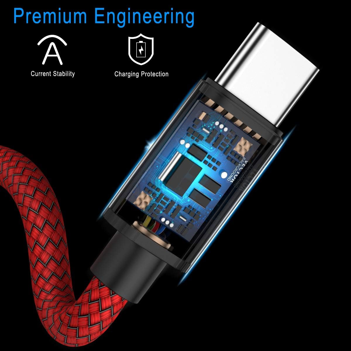 USB Type C Charger Cable 1Pack 3.3FT,4 in 1 Charger Cable