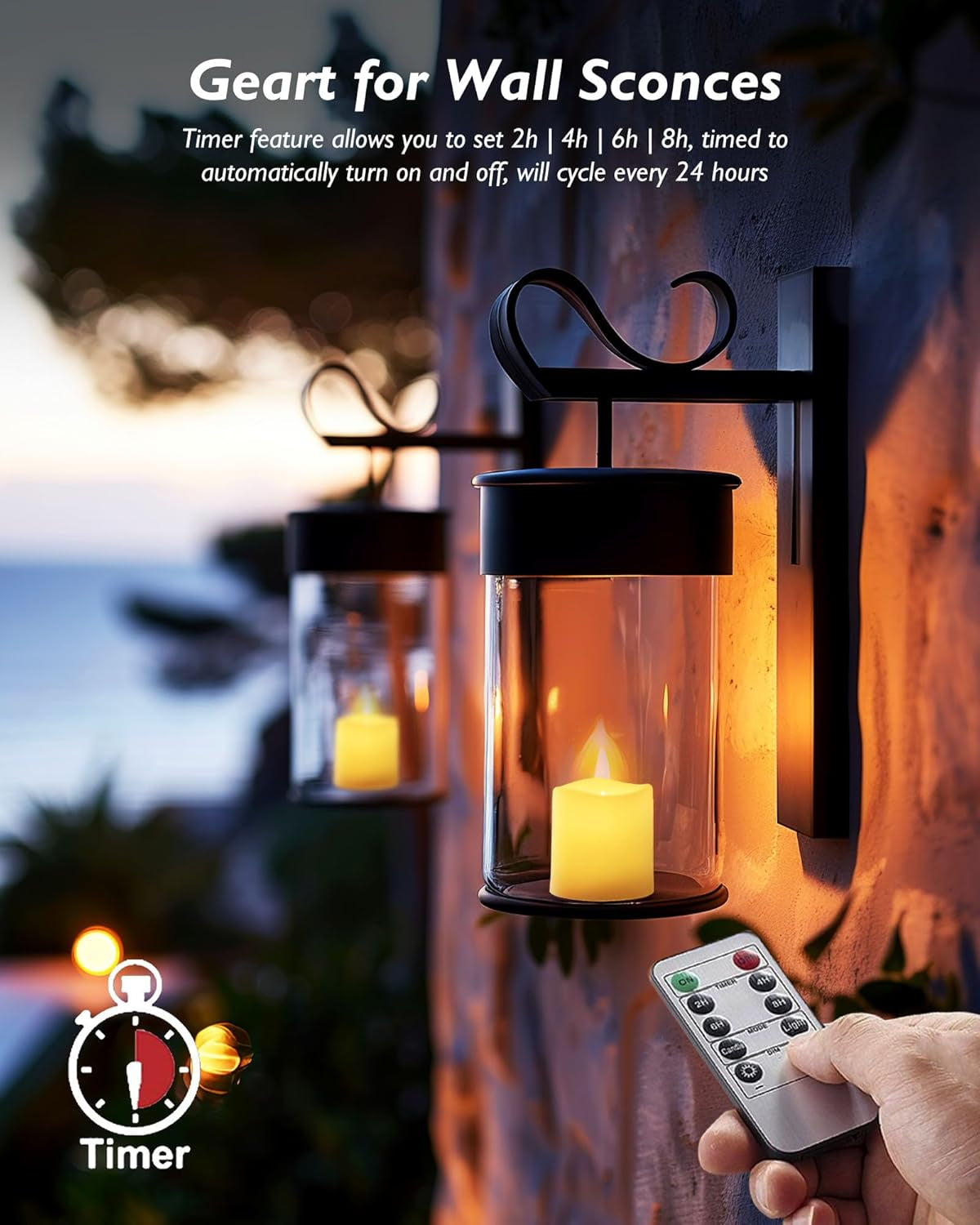 400+ Hour Remote Control Candles, 2/4/6/8H Timer LED Votive Candles, Battery Operated Tea Lights in Warm White for Outdoor, Table, Halloween, Christmas (Batteries Included