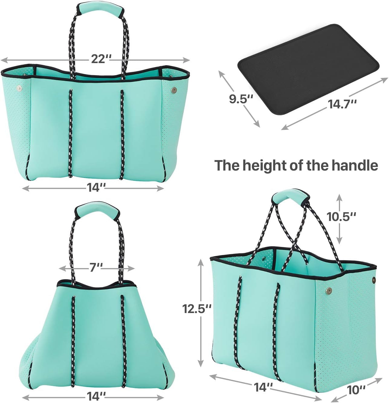 Beach Bag,Large Neoprene Beach Bag,Waterproof Shoulder Beach Bag, Travel Beach Gym Swimming