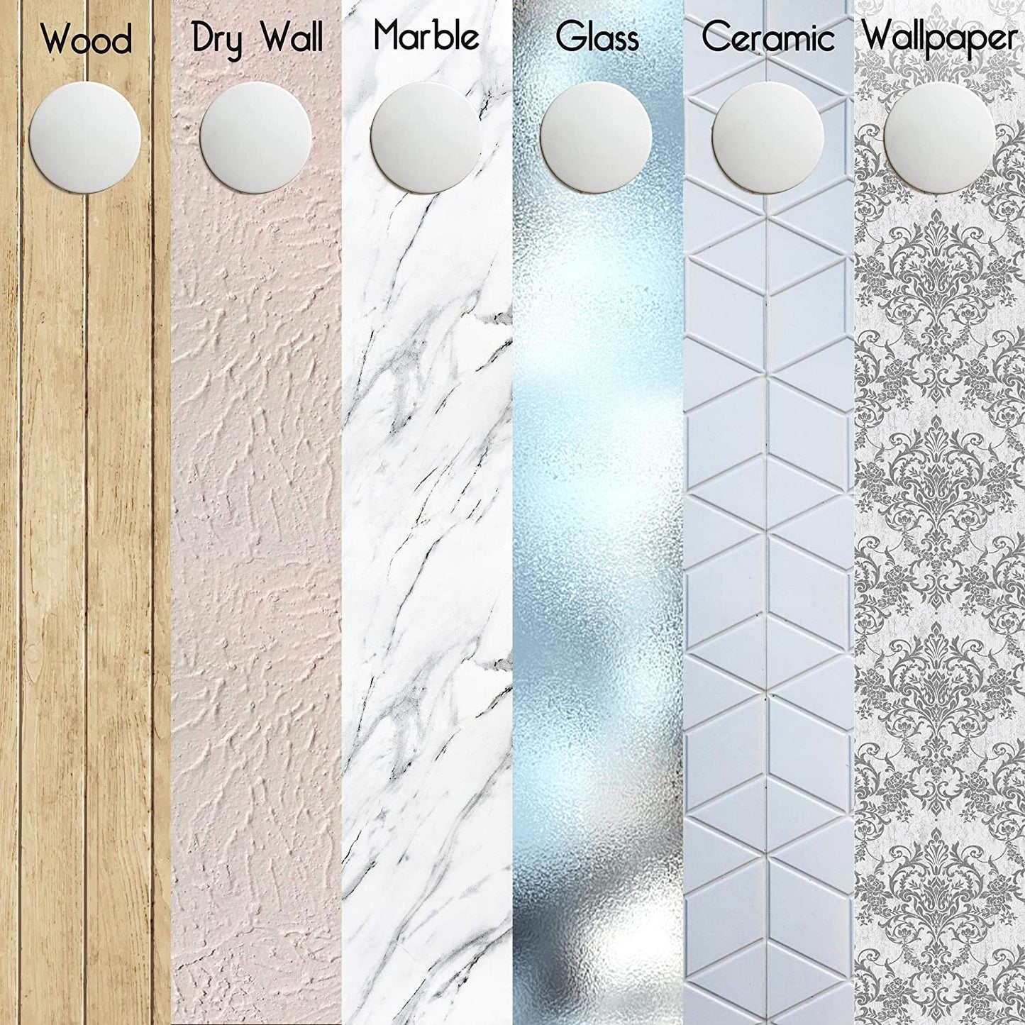 Door Stoppers - Large 3.15" (4 PCS) - Door Stoppers for Wall with Strong Back Adhesive - Quiet and Shock Absorbent Silicone Wall Protectors from Door Knobs - Protects Every Wall Surface - White