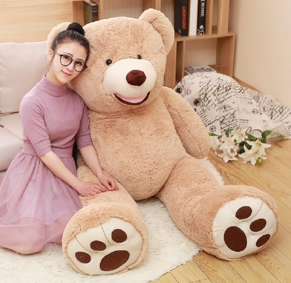 Big Plush Giant Teddy Bear Premium Soft Stuffed Animals, Large Big Teddy Bear 5 Feet Brown, Cuddly Plush Toy for Girlfriends, Kids, 51In