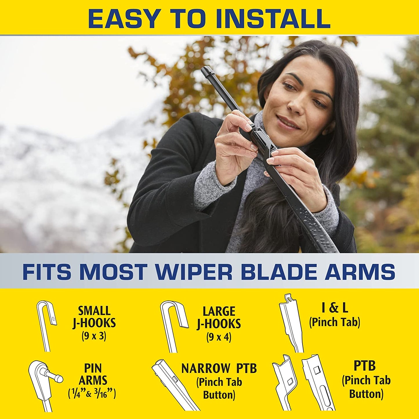 810163 Latitude 2-In-1 Water Repellent Wiper Blades, 26" and 16" Windshield Wipers (Pack of 2), Automotive Replacement Windshield Wiper Blades with Patented Water Repellency Formula