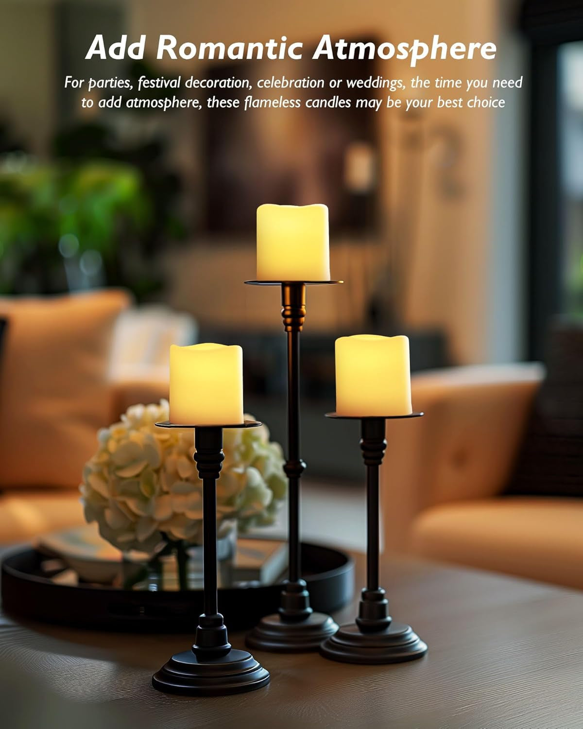 400+ Hour Remote Control Candles, 2/4/6/8H Timer LED Votive Candles, Battery Operated Tea Lights in Warm White for Outdoor, Table, Halloween, Christmas (Batteries Included