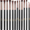 Eye Makeup Brushes 12Pcs Rose Gold Eyeshadow Makeup Brushes Set with Soft Synthetic Hairs & Real Wood Handle for Eyeshadow, Eyebrow, Eyeliner, Blending(Without Bag)
