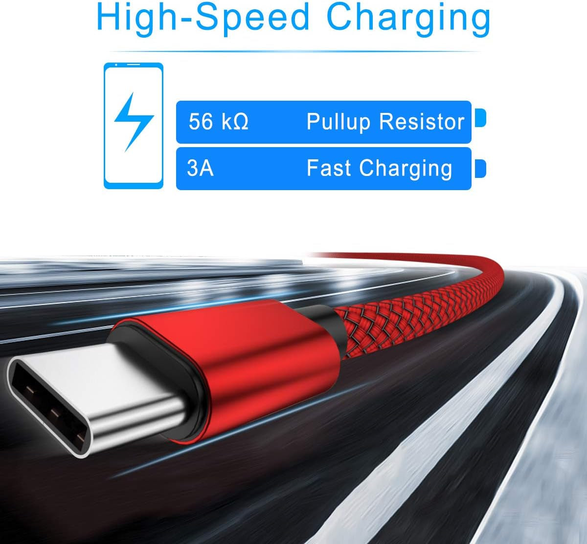 USB Type C Charger Cable 1Pack 3.3FT,4 in 1 Charger Cable