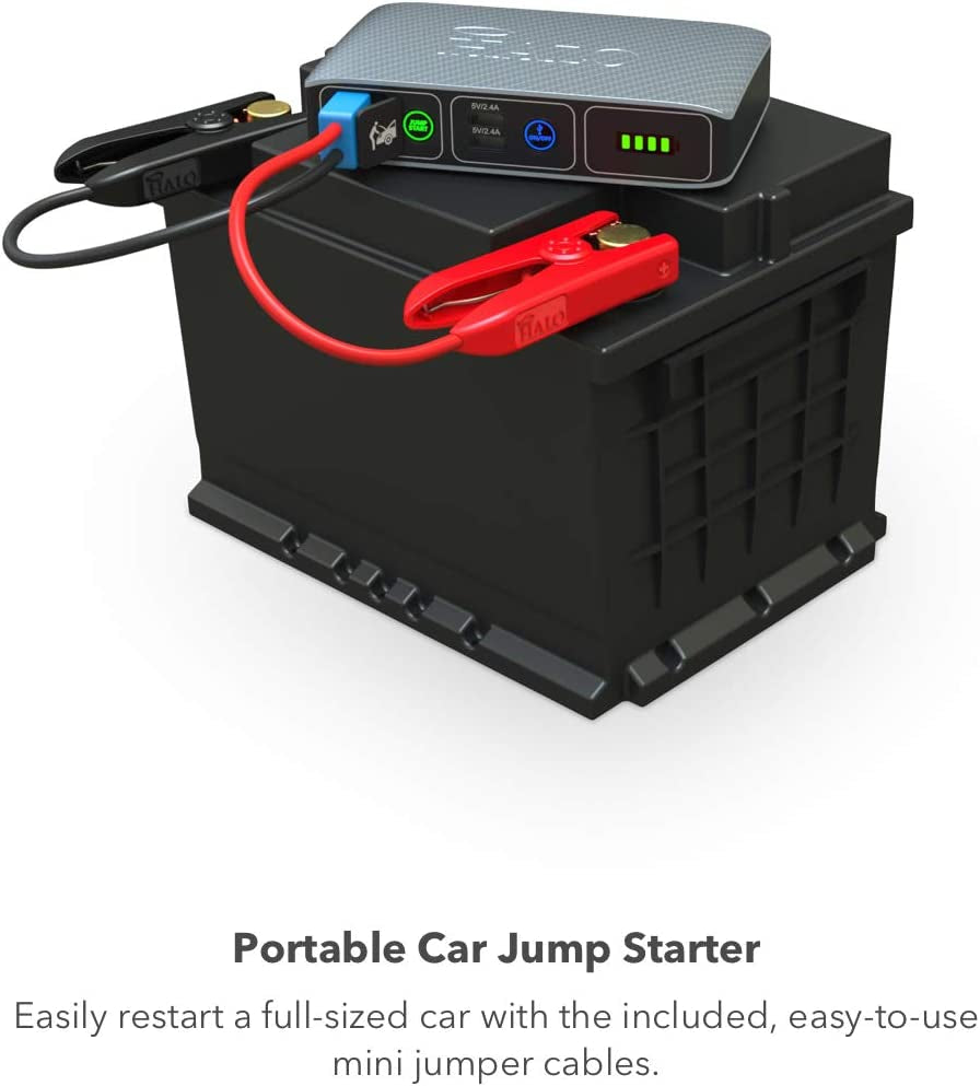 Bolt Compact Portable Jump Starter for Car Battery with 2 USB Ports to Charger Devices, Portable Car Charger - Mint Ombre