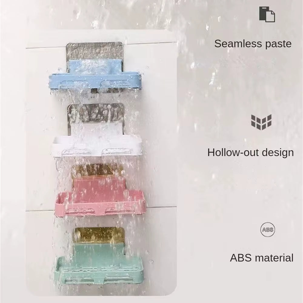 Wall-Mounted Soap Box Drain Bracket Suction Cup Punch Free Soap Dish Tray Sponge Bracket Practical Home Bathroom Accessories
