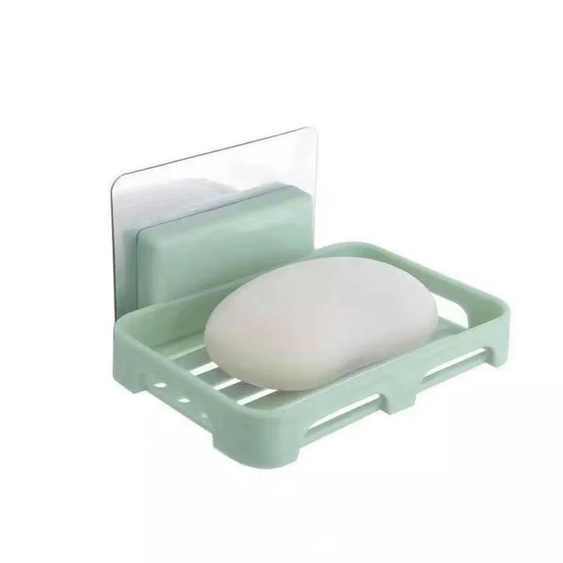 Wall-Mounted Soap Box Drain Bracket Suction Cup Punch Free Soap Dish Tray Sponge Bracket Practical Home Bathroom Accessories
