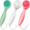 3 Pack Silicone Manual Facial Cleansing Brush Skin Friendly Face Scrubber Exfoliator Soft Bristles Waterproof Makeup Skincare Removal Applicator for Blackheads Whiteheads Massaging