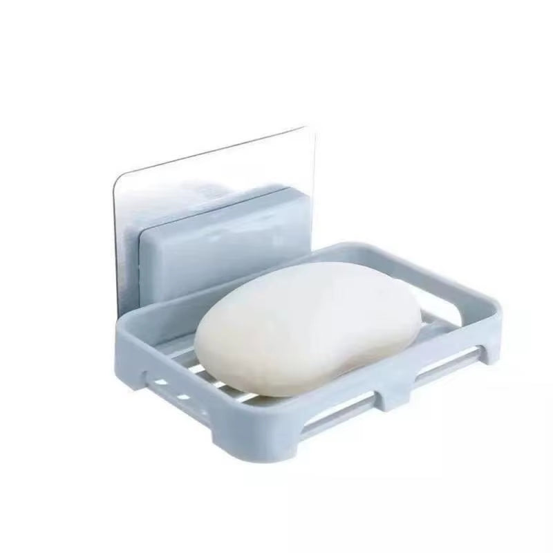 Wall-Mounted Soap Box Drain Bracket Suction Cup Punch Free Soap Dish Tray Sponge Bracket Practical Home Bathroom Accessories
