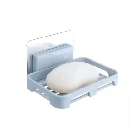 Wall-Mounted Soap Box Drain Bracket Suction Cup Punch Free Soap Dish Tray Sponge Bracket Practical Home Bathroom Accessories