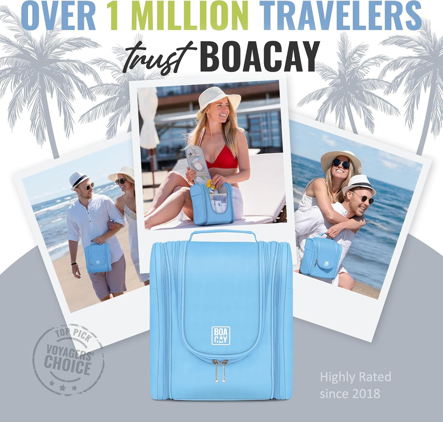 Hanging Travel Toiletry Bag for Women and Men, Makeup Bag, Bathroom & Shower Organizer Kit for Accessories, Cosmetics, Travel Essentials