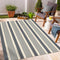 Gray and White Striped Striped Rug 4'X6', Hand-Woven Cotton Outdoor Patio Rug Washable Rug Front Porch Door Mat Entryway Indoor Area Carpet for Kitchen/Bedroom/Living Room