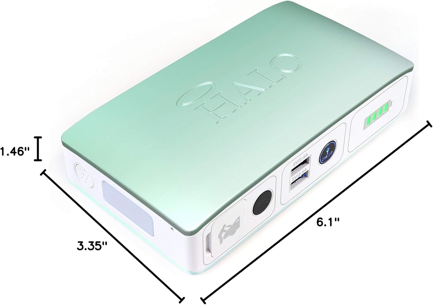 Bolt Compact Portable Jump Starter for Car Battery with 2 USB Ports to Charger Devices, Portable Car Charger - Mint Ombre