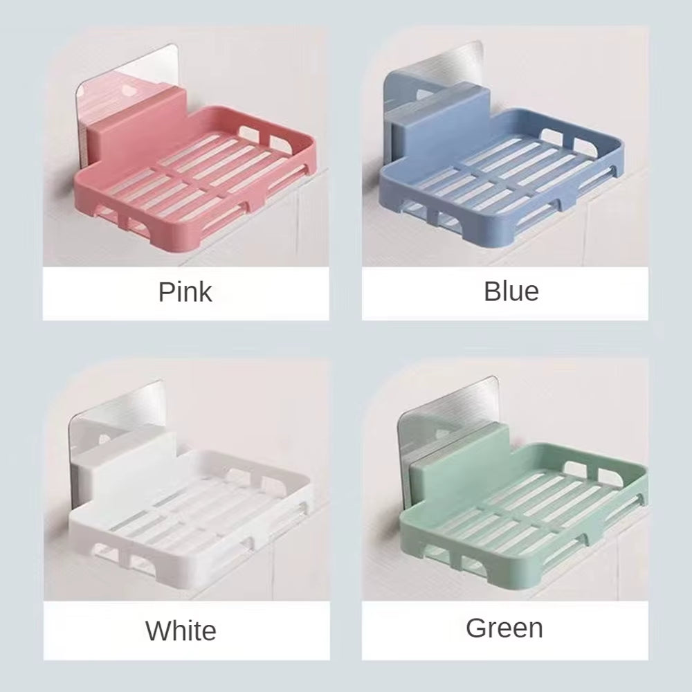 Wall-Mounted Soap Box Drain Bracket Suction Cup Punch Free Soap Dish Tray Sponge Bracket Practical Home Bathroom Accessories