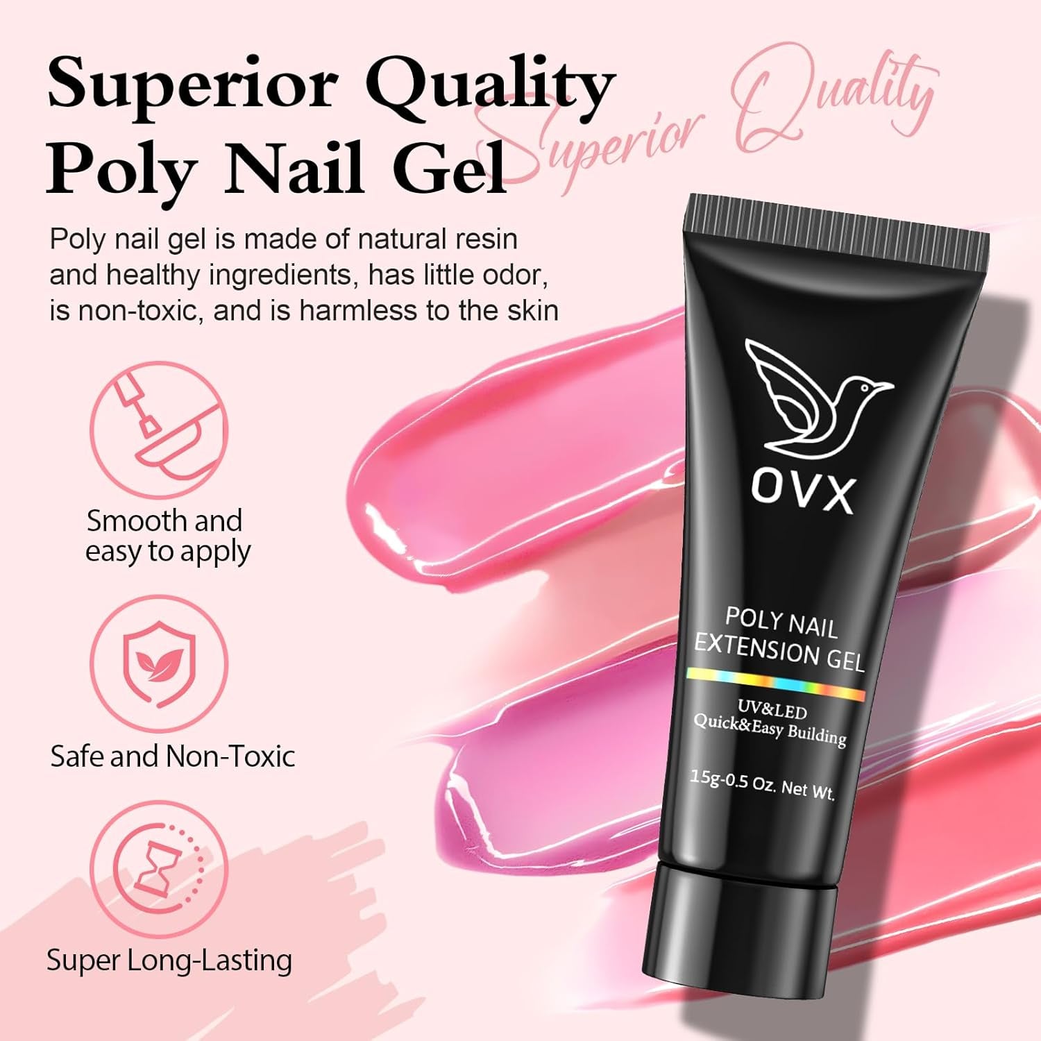 Poly Nail Gel Kit, 10 Colors Poly Nail Extension Gel Kit Starter Kit, Professional Acrylic Nail Kit for Beginner with Everything Gel Nail Kit with UV Light Nail Art Tools for Nail Art Design