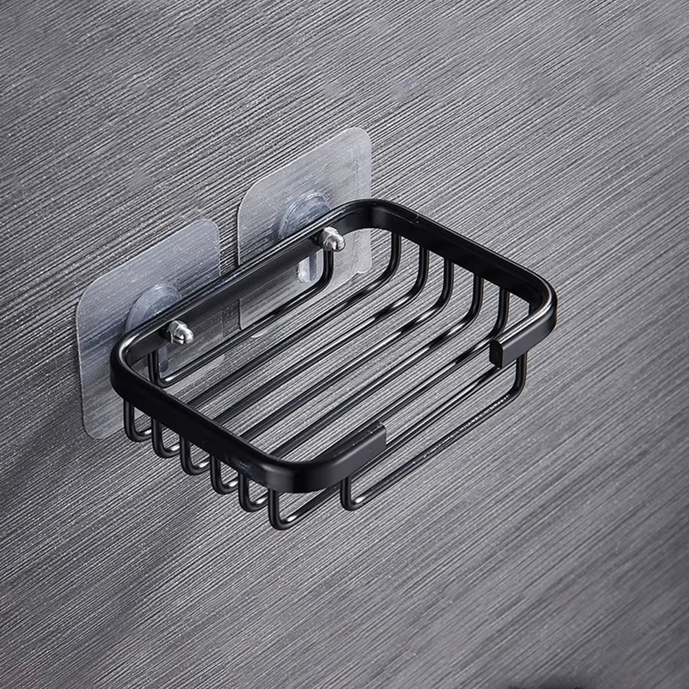 Metal Strong Suction Soap Dish Holder Bathroom Shower Bath Net Drain Case Tray Storage Rack Home Hotel Storage Accessory