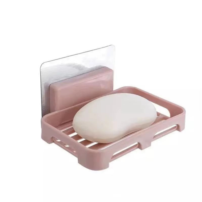 Wall-Mounted Soap Box Drain Bracket Suction Cup Punch Free Soap Dish Tray Sponge Bracket Practical Home Bathroom Accessories