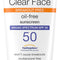 Clear Face Sunscreen Lotion for Acne-Prone Skin, Broad Spectrum SPF 50 Facial Sunscreen for Oily Skin, Oil-, Fragrance- & Oxybenzone-Free Water Resistant Sunscreen, 3 Fl. Oz