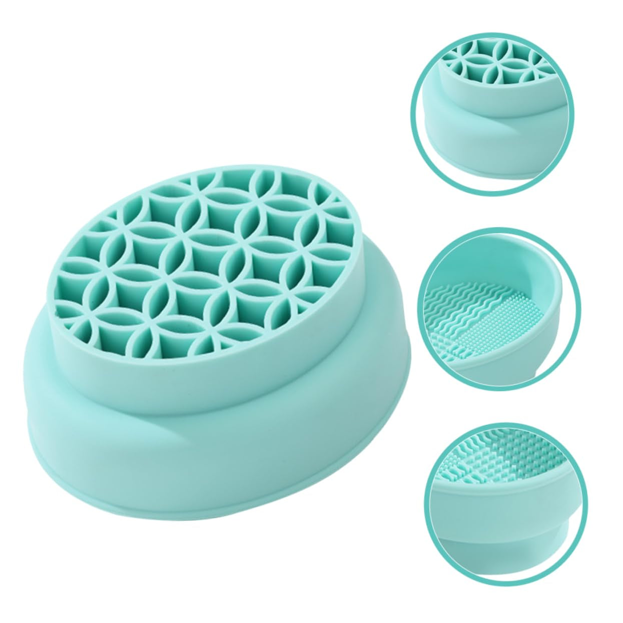 Makeup Tool Cleaner Bowl Makeup Brush Drying Mat Makeup Brush Cleaning Mat Cosmetic Cleaning Tool Makeup Brush Scrubber Cleaner Bowl for Makeup Tools Sponge Dryer Green