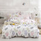 Twin Duvet Cover Set Cartoon Pink Floral Duvet Cover 100% Washed Cotton Aesthetic Bedding Sets Soft Colorful Comforter Cover Reversible Bedding for Women Kids Girls Teen