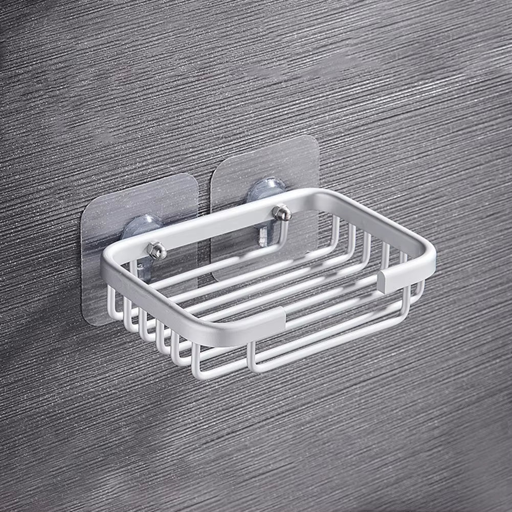 Metal Strong Suction Soap Dish Holder Bathroom Shower Bath Net Drain Case Tray Storage Rack Home Hotel Storage Accessory
