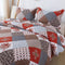 Quilt Set King Size - 3 Piece Microfiber Bedspread Reversible Coverlet Patchwork Bedding Set Lightweight Bedcover Floral Bedspreads All Season Quilts-Amaranth Red