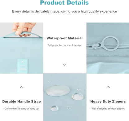 Hanging Toiletry Bag - Large Cosmetic Makeup Travel Organizer for Men & Women with Sturdy Hook