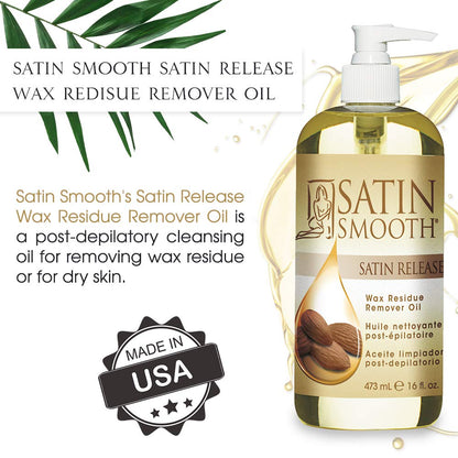 Satin Release Wax Residue Remover Oil, Post-Wax Treatment Fast-Dissolving, 16 Oz, 1-Pack