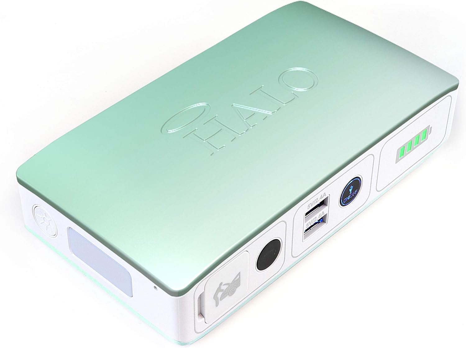 Bolt Compact Portable Jump Starter for Car Battery with 2 USB Ports to Charger Devices, Portable Car Charger - Mint Ombre