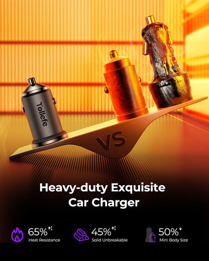 Dual USB C Car Charger Adapter,  90W Super Fast Type C Car Charger [All Metal], Smallest Cigarette Lighter USB Charger Car Fast Charing for Iphone 16/15/14 Pro Max, Samsung S24/23/22, Ipad Pro
