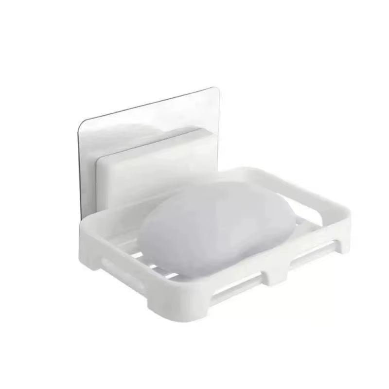 Wall-Mounted Soap Box Drain Bracket Suction Cup Punch Free Soap Dish Tray Sponge Bracket Practical Home Bathroom Accessories
