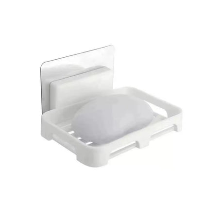 Wall-Mounted Soap Box Drain Bracket Suction Cup Punch Free Soap Dish Tray Sponge Bracket Practical Home Bathroom Accessories