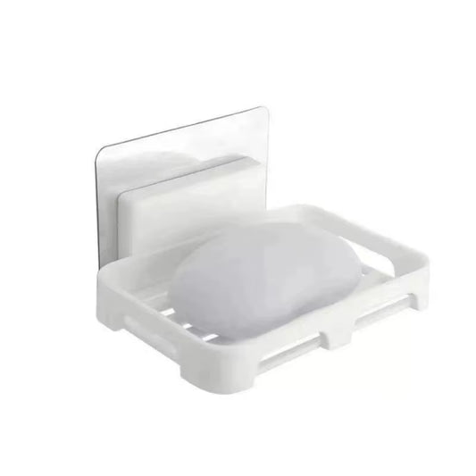 Wall-Mounted Soap Box Drain Bracket Suction Cup Punch Free Soap Dish Tray Sponge Bracket Practical Home Bathroom Accessories