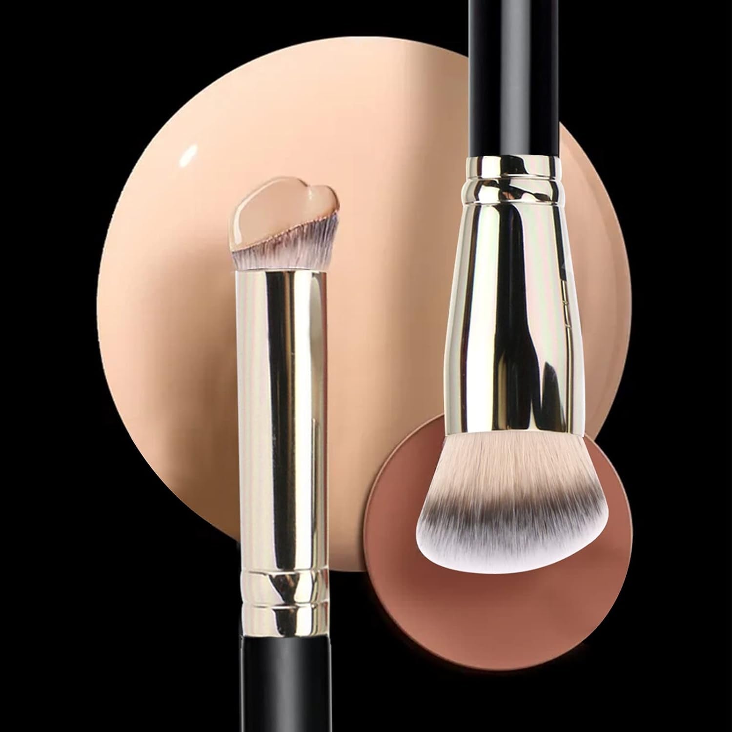 Makeup Brushes  Pro Foundation Brush and Flawless Concealer Brush Perfect for Any Look Premium Luxe Hair Contour Brush Perfect for Blending Liquid,Buffing,Cream,Sculpting,Mineral Makeup