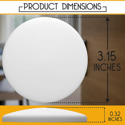 Door Stoppers - Large 3.15" (4 PCS) - Door Stoppers for Wall with Strong Back Adhesive - Quiet and Shock Absorbent Silicone Wall Protectors from Door Knobs - Protects Every Wall Surface - White